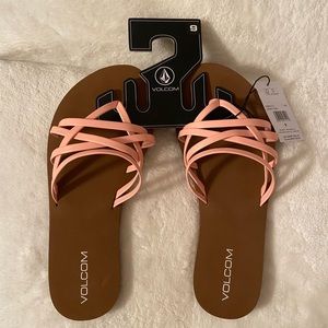 Volcom Legacy Sandals- Coral - Size 9 NWT